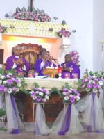 Rev Fr P J Jebaratnam, Vicar General, Rev Fr Anthony Mariyan, new Parish Priest and Rev Fr M Jesuratnam, Dean, Ilavalai Deanery