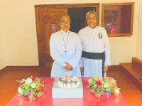 Bro Linus' birthday celebrations in the Parish, 1st Jan 2021, with Fr Mariyan